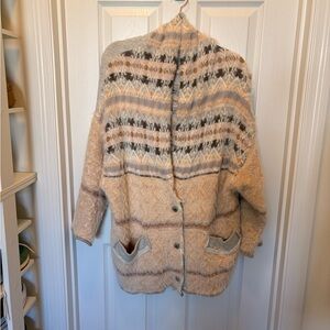 Free People Patterned Beige Sweater